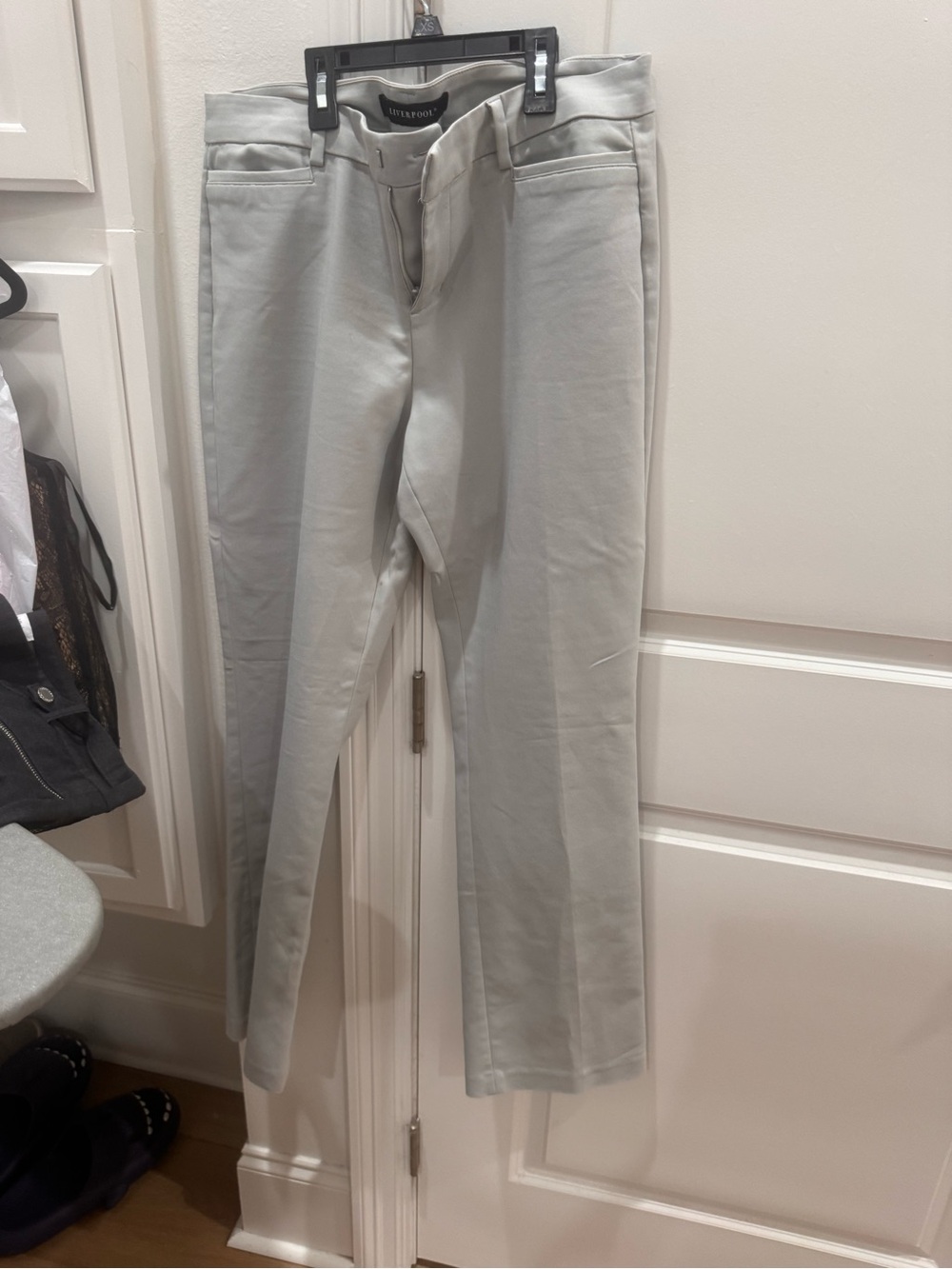 Liverpool Light Gray Women's Straight Leg Trousers